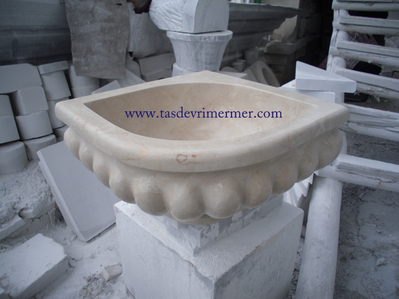 Mermer Kurna Bej Köşe Kurnası 